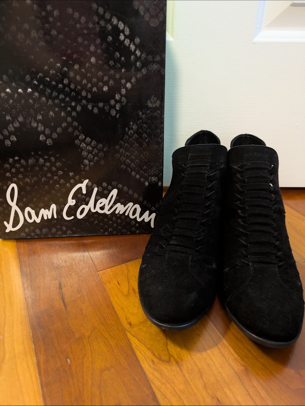 Sam Edelman Pierson Women's Black Suede Ankle Booties